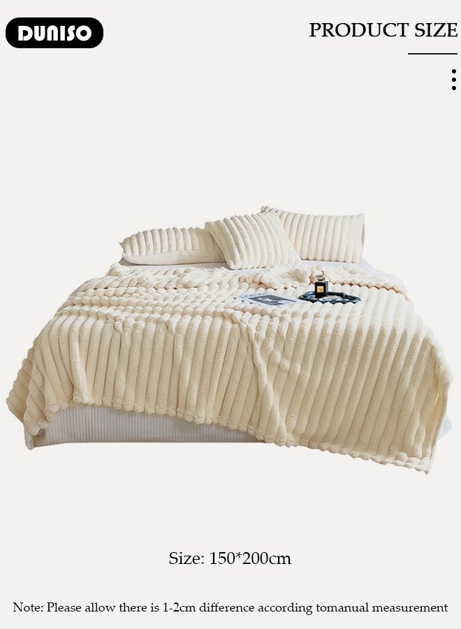DUNISO Plush Bed Blanket, Plush Cozy Lightweight Flannel Blankets, Anti-Static Soft Warm Fluffy Throw Blanket Suitable for Sofa Bed Couch Armchair Living Room Home Decoration - Image 4