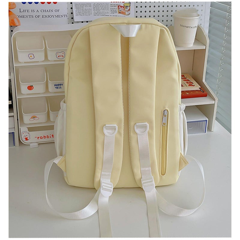 Goylmc Cute Backpack, Travel Double Shoulder Bag, Laptop Backpack for 16â€ with Large Capacity Adjustable Straps (Yellow) - Image 4