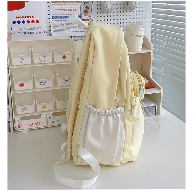 Goylmc Cute Backpack, Travel Double Shoulder Bag, Laptop Backpack for 16â€ with Large Capacity Adjustable Straps (Yellow) - Image 3