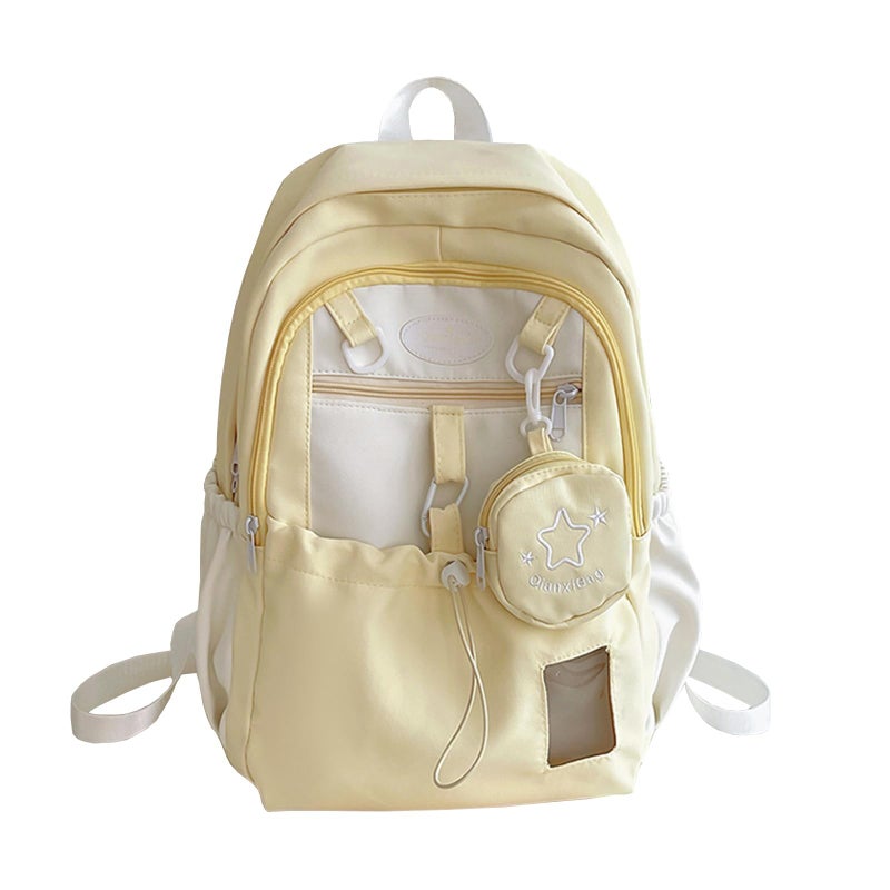 Goylmc Cute Backpack, Travel Double Shoulder Bag, Laptop Backpack for 16â€ with Large Capacity Adjustable Straps (Yellow) - Image 1