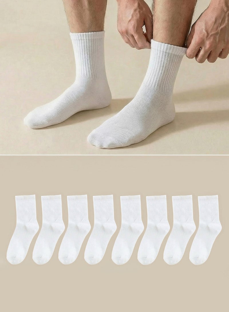 trendyol White Unisex 8Piece Cotton CollegeTennisMedium Size Men's Socks - Image 2