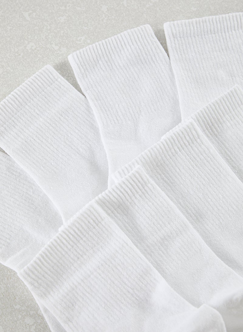 trendyol White Unisex 8Piece Cotton CollegeTennisMedium Size Men's Socks - Image 3