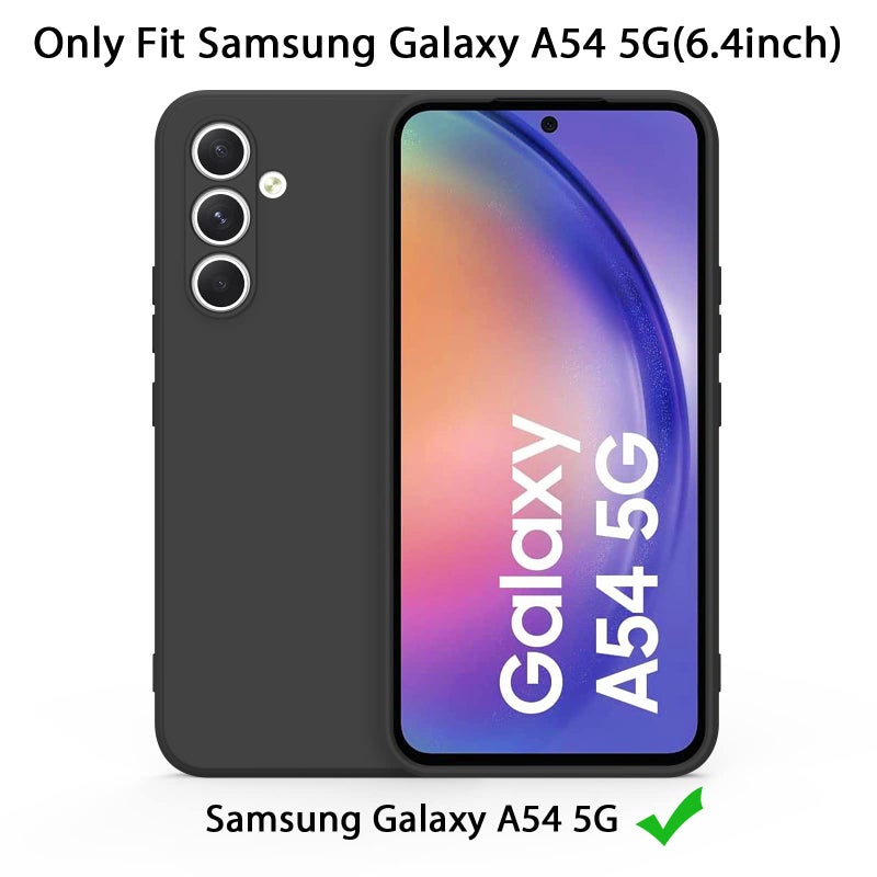 AK for Samsung Galaxy A54 5G Case, Stylish Slim Liquid Silicone Full-Body Protective Cover for Samsung Galaxy A54 5G Phone Case (Black) - Image 2