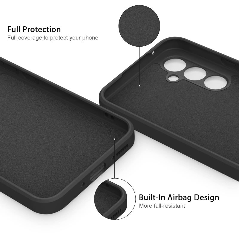 AK for Samsung Galaxy A54 5G Case, Stylish Slim Liquid Silicone Full-Body Protective Cover for Samsung Galaxy A54 5G Phone Case (Black) - Image 5