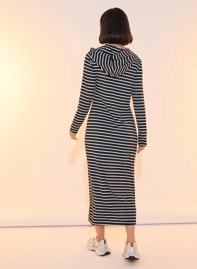 Take Two Striped Hoodie Dress