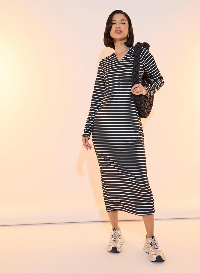 Take Two Striped Hoodie Dress - Image 1