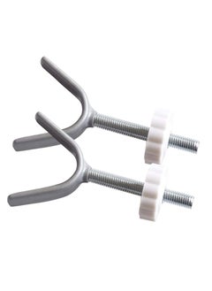 2 Pack Y-Shaped Spindle Rod Banister Gate Adaptors, Stair Pressure Mounted Security Gates Threaded Spindle Rods for Baby and Pet Safety Gates (Y-white, Small)