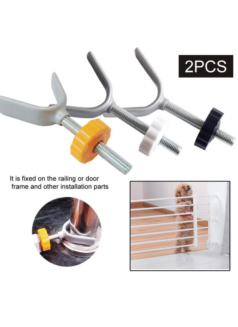 Generic - 2 Pack Y-Shaped Spindle Rod Banister Gate Adaptors, Stair Pressure Mounted Security Gates Threaded Spindle Rods for Baby and Pet Safety Gates (Y-white, Small) - Image 1