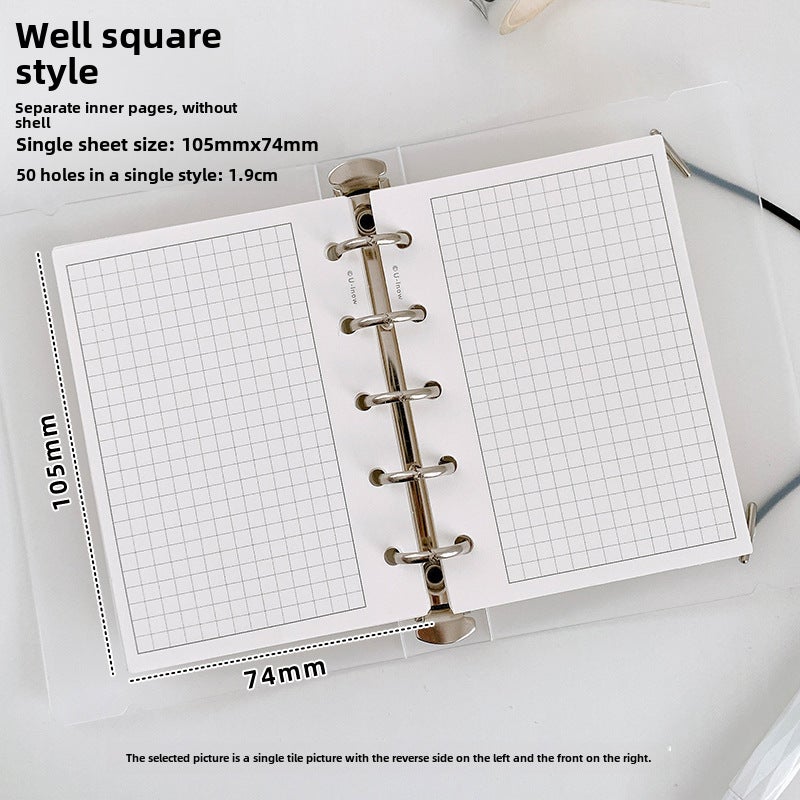Generic Domestic Kumamoto Paper M5 A8 Grid Line Planner Refill 5-Hole Pages Checkered 74*105mm (punched) 