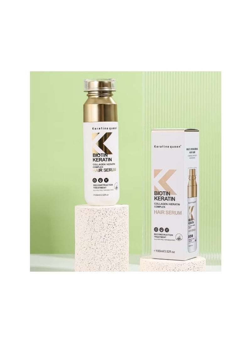 Hair serum containing biotin, keratin and collagen, 100 ml.