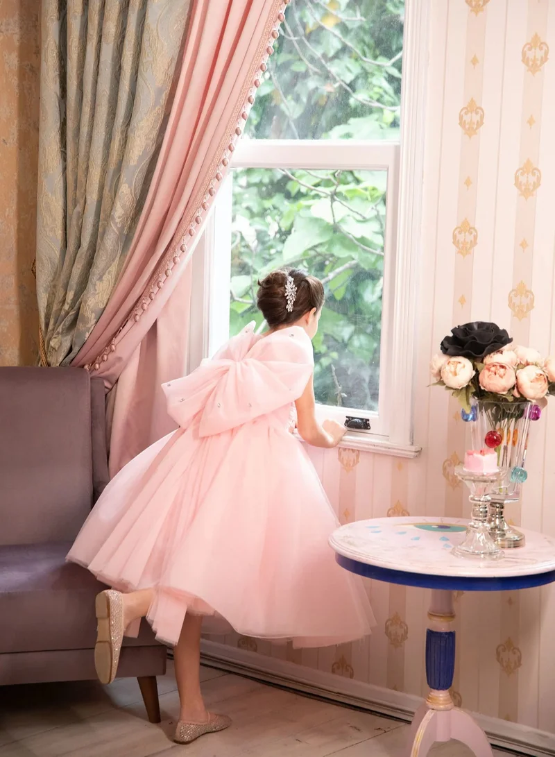 VIA BAMBINO Tulle Bow Dress