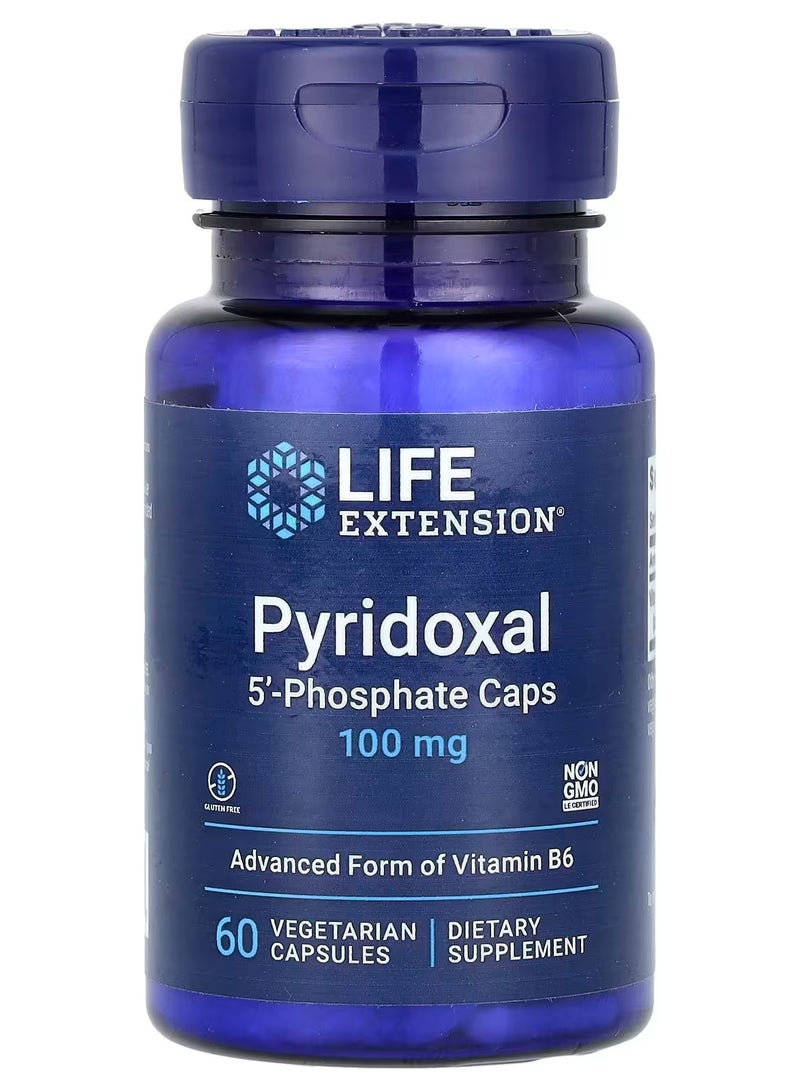 Life Extension, Pyridoxal 5'-Phosphate Caps, 100 mg, 60 Vegetarian Capsules - Image 1