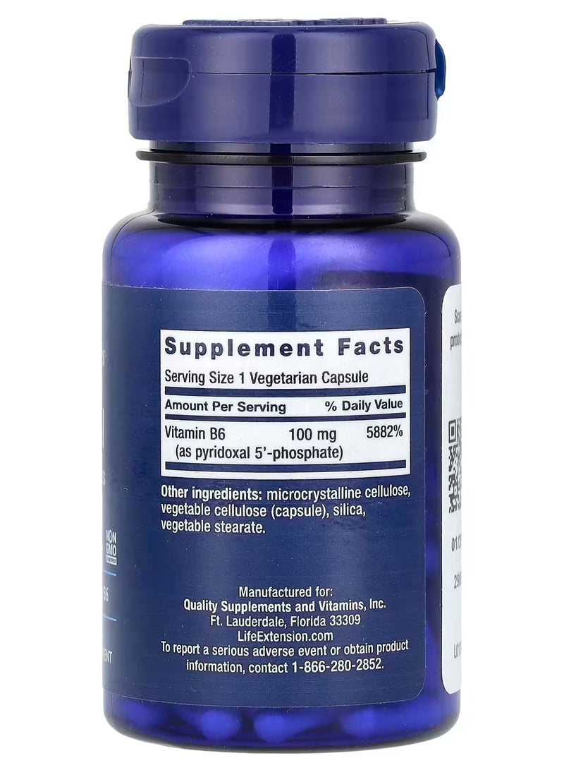 Life Extension, Pyridoxal 5'-Phosphate Caps, 100 mg, 60 Vegetarian Capsules - Image 2