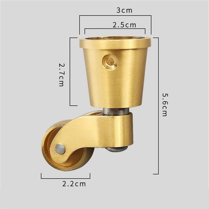 Brass Sofa Tables and Chairs Furniture Casters Heavy Silent Steering Wheel Computer Chair Small Wanxiang Wheel Foot(6PCS) - Image 2