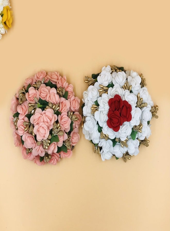 AROOMAN Full Juda Bun Hair Flower Gajra Combo for Wedding and Party - Image 3
