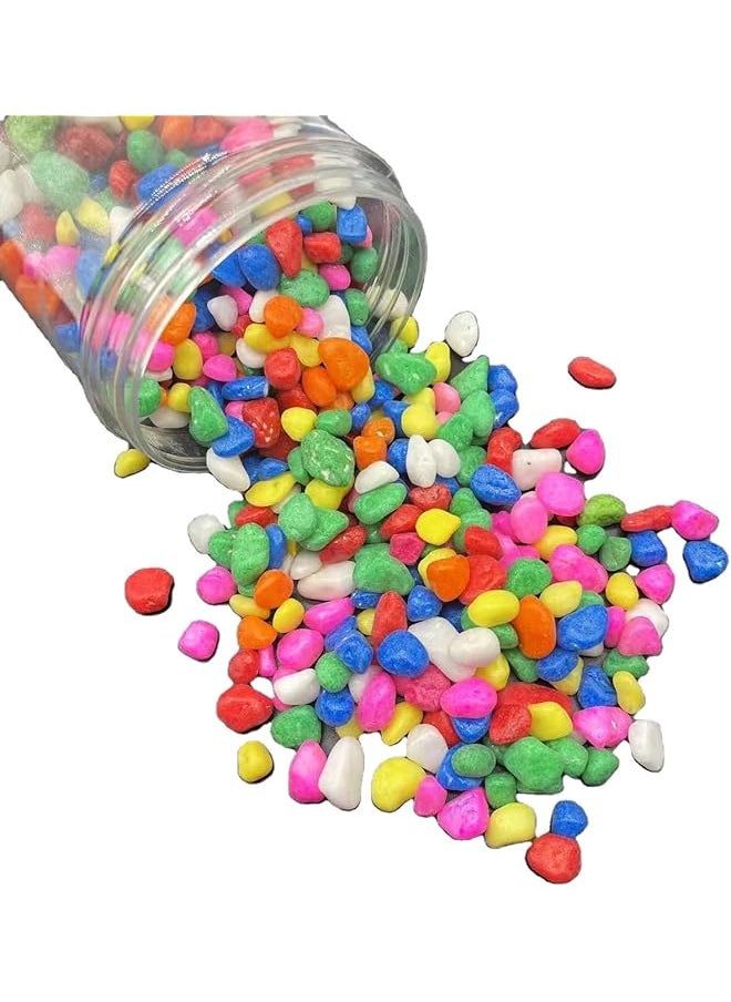 The Bros Colorful Polished Garden Pebble Stones & Aquarium Gravel for Home Decor, Wedding Decoration, Fish Tank, and Crafts - Assorted Sizes 2-3mm (500 Grams)  - Image 1