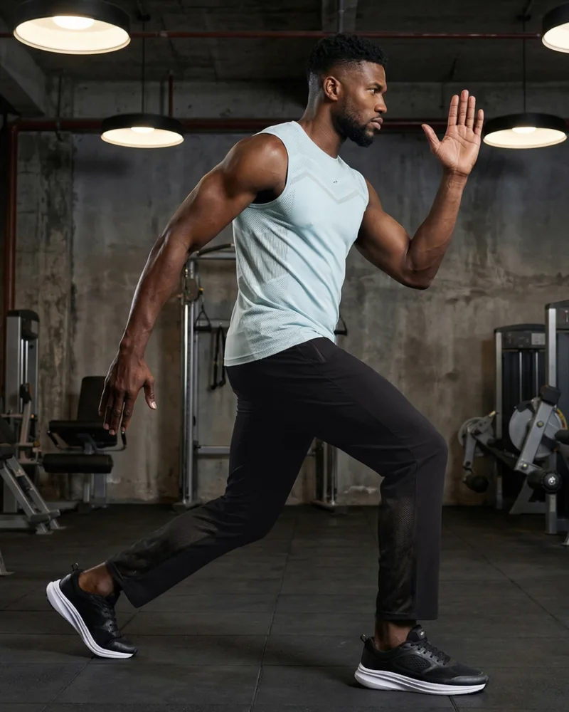 Musclemind Black Breathable Mesh Training Pants for Men | Best Price UAE