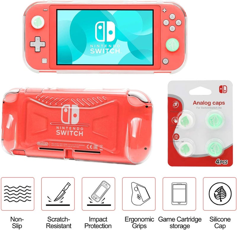 Switch Lite Accessories Bundle, Kit with Carrying Case,TPU Case Cover with Screen Protector,Charging Dock,Playstand, Game Card Case, USB Cable, Stylus,Thumb Grip Caps for Nintendo Switch Lite (Pink) - Image 5