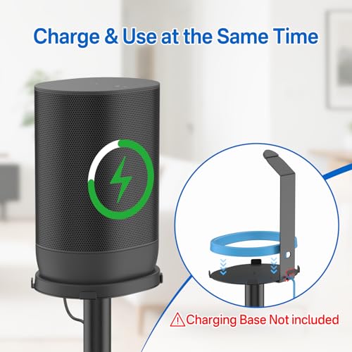 Yibracki Height-Adjustable Speaker Stand for Sonos Move Stand, Heavy-Duty Floor Stand for Sonos Move & Move 2 with Concealed Power Cord Design, Easy Installation, Black - Image 5