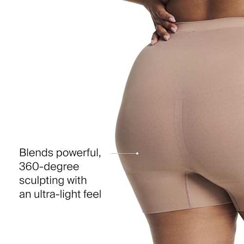 SPANX SPANXsculpt Seamless Power Shorty - For All Hemline Lengths - Lightweight Core Control Shapewear - Dig-Free Waistband - Cafe Au Lait - Medium - Image 4