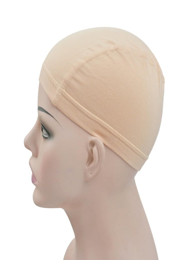 YTBYT 2 Pcs Wig Caps Bamboo Fiber Wig Cap Elastic Breathable Wigs Grip Cap Wig Liner Cap (Beige) - Image 4
