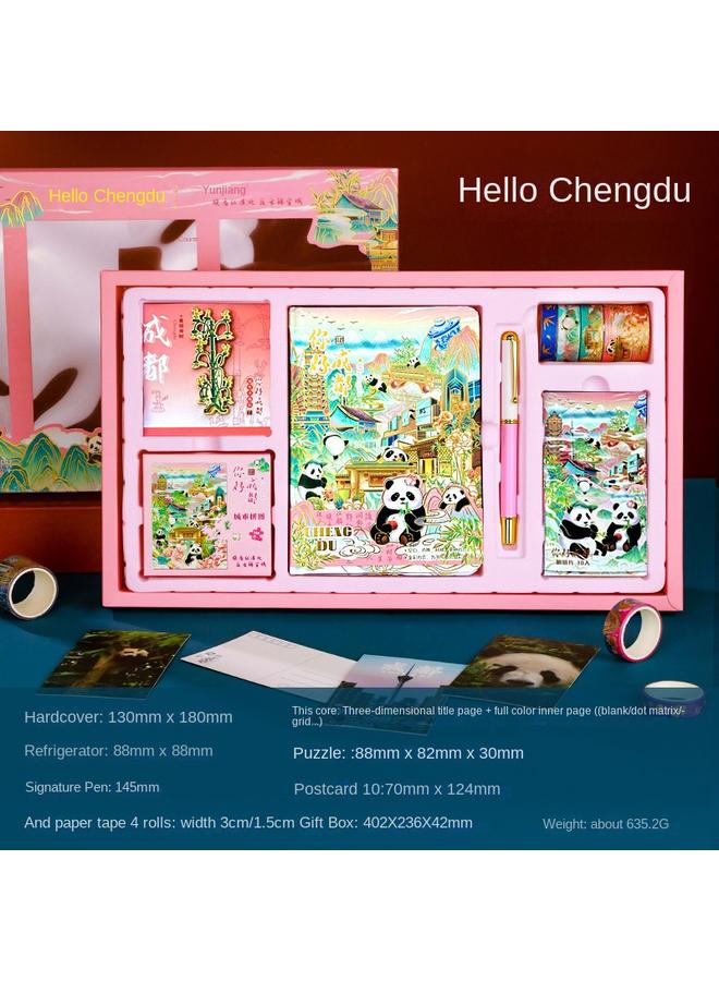 Bluejw City Tourist Attractions Landmark Guofeng Handbook Suit Stationery Gift Box Hangzhou Shanghai Xi 'an Beijing Diaries - Image 1