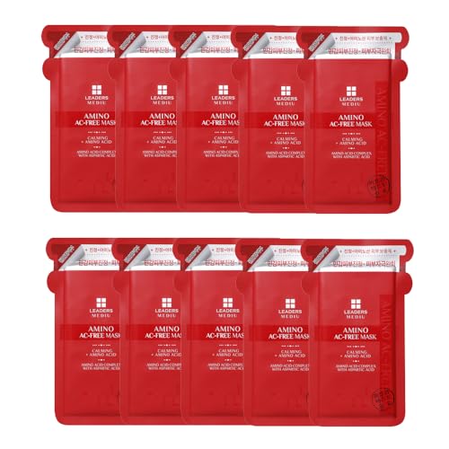 Leaders Insolution Leaders Mediu Amino ACFREE Acne Control Facial Sheet Mask AHAs BHAs Salicylic Acid Snail Secretion Chamomile For Oily AcneProne Skin Reduces Blemishes 10 Sheets - Image 2
