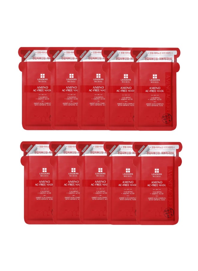 Leaders Insolution Leaders Mediu Amino ACFREE Acne Control Facial Sheet Mask AHAs BHAs Salicylic Acid Snail Secretion Chamomile For Oily AcneProne Skin Reduces Blemishes 10 Sheets - Image 3
