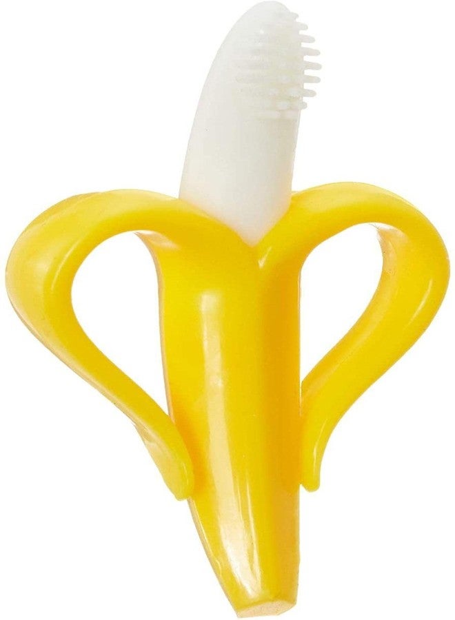 ROFORUF Silicone Banana Teether for Babies | Infant Training Toothbrush with Soft Bristles | BPA-Free Food-Grade Teething Toy for 6+ Months | Easy Grip & Gum Soothing Teether - Image 1