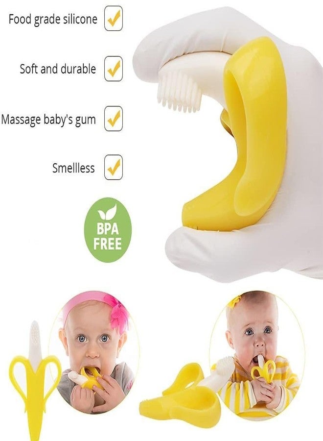 ROFORUF Silicone Banana Teether for Babies | Infant Training Toothbrush with Soft Bristles | BPA-Free Food-Grade Teething Toy for 6+ Months | Easy Grip & Gum Soothing Teether - Image 2
