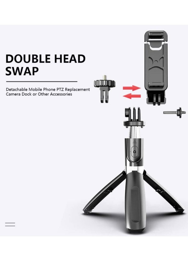 Raxoom عصا سيلفي محمولة 40 بوصة من سبائك الألمنيوم (أسود-E) - Image 3