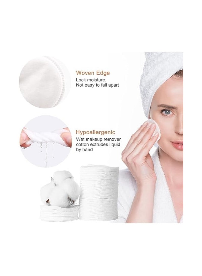 80 Pieces Round Cotton Makeup Remover Pads - Hypoallergenic, Lint Free, 100% Cotton Wipes - Eye Pads for Facial Cleansing, Makeup Removal, Facial Toner and Nail Polish Remover - Image 3