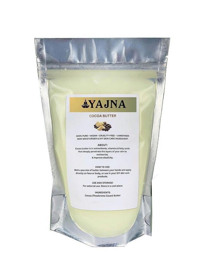 Yajna Organic Raw Cocoa Butter 100% Pure,Natural & Unrefined| Skin Moisturizer For Face, Body & Hair| 4 OZ/115 GM Ivory/White Grade A | DIY Creams, Balms, Lotions, Soaps| Softens Dry & Tough Skin - Image 1