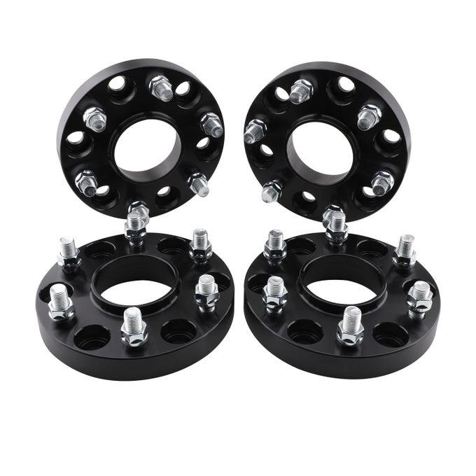 4Pcs 6X556X1397 Wheel Spacers M14X15 1 Black Compatible For 20192024 Ram 1500 778Mm Hub Bore 6 Lugs Hubring Spacer