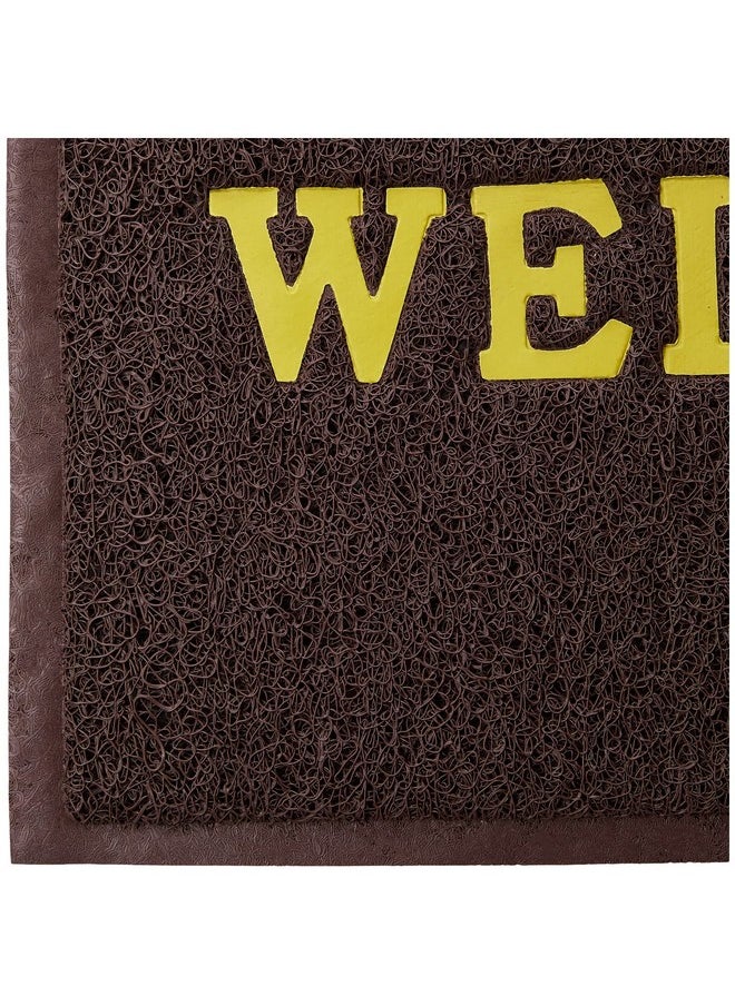 Kuber Industries - Kuber Industries Printed Welcome Door Mat|Strong PVC Material & Solid Print|Anti Skid & Water Proof|Size 58 X 38 (Brown), Large Rectangle - Image 1