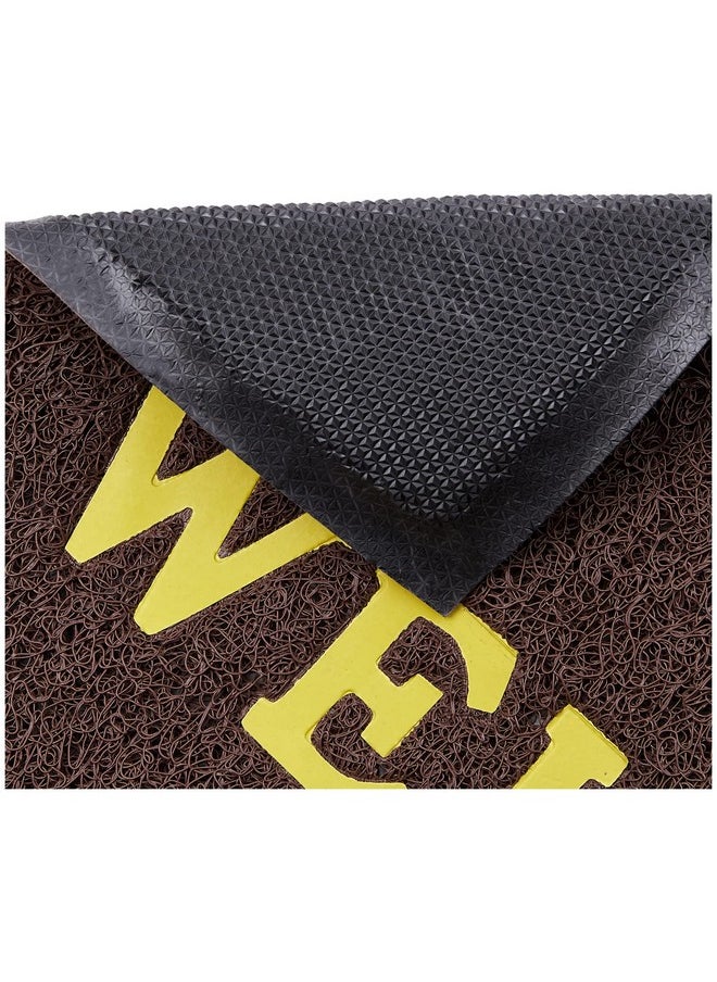 Kuber Industries - Kuber Industries Printed Welcome Door Mat|Strong PVC Material & Solid Print|Anti Skid & Water Proof|Size 58 X 38 (Brown), Large Rectangle - Image 1