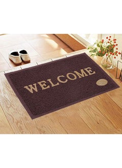 Kuber Industries Kuber Industries Printed Welcome Door Mat|Strong PVC Material & Solid Print|Anti Skid & Water Proof|Size 58 X 38 (Brown), Large Rectangle  - Image 1