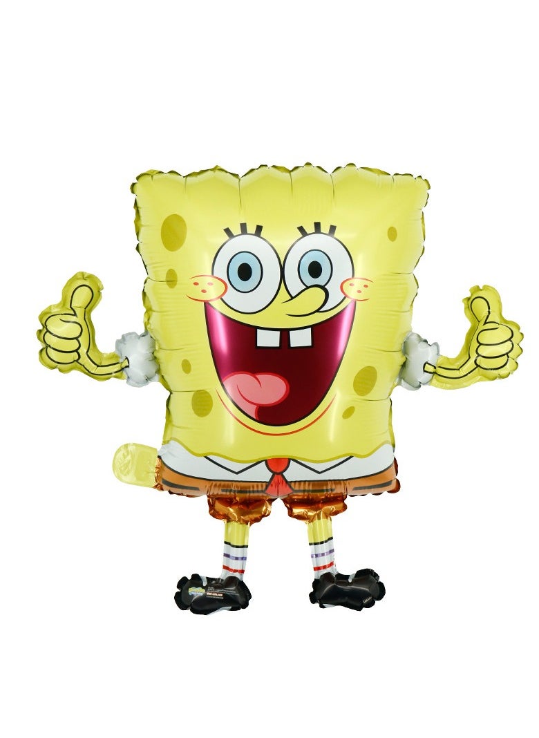 20-piece Spongebob series styling balloon combination decoration set suitable for children's birthday parties and theme party supplies (including 5 large styling balloons + 1 birthday balloon flag + 14 round balloons)