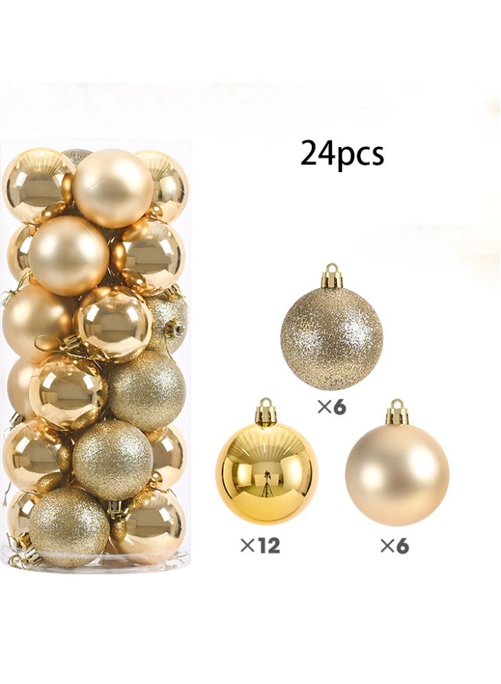 24 Pieces Christmas Ball Ornaments, 4cm Hanging Tree Decorations for Xmas Holiday, Wedding & Party Festive Decor - Image 1