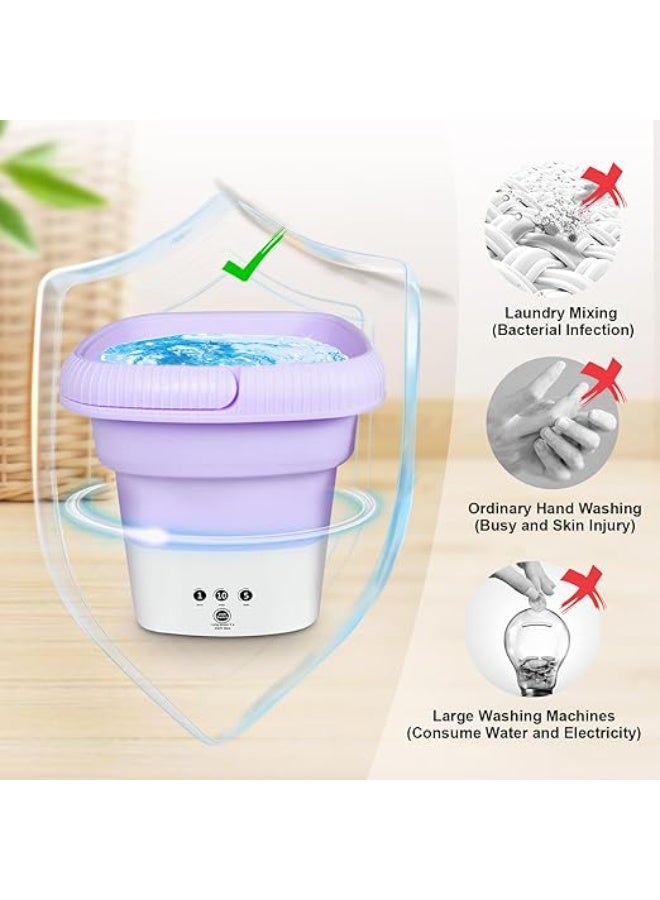 Helknby Portable Washing Machine – 6.5L Mini Foldable Washer and Dryer – Compact Laundry Solution for Apartments, Dorms, RVs, Camping & Travel - Image 2