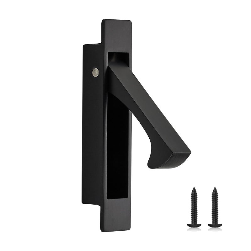 JOY DECOR Pocket Door Pull Handle, Edge Pull, Matte Black Flush Mount for Sliding Doors (1 Pack) - Image 1
