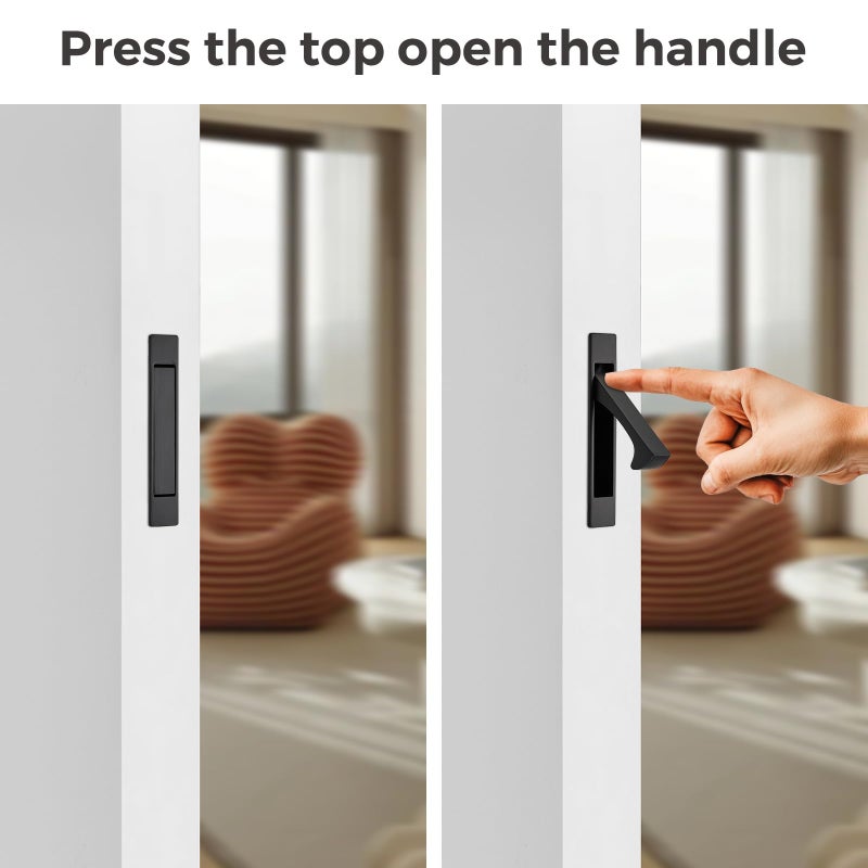 JOY DECOR Pocket Door Pull Handle, Edge Pull, Matte Black Flush Mount for Sliding Doors (1 Pack) - Image 5