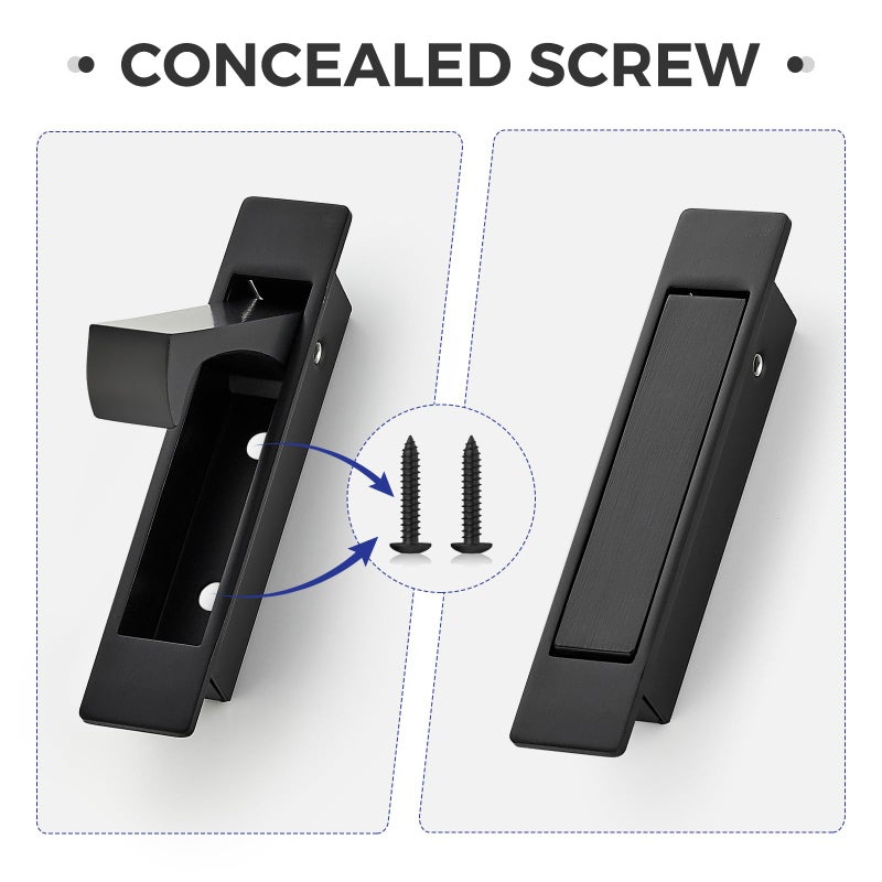 JOY DECOR Pocket Door Pull Handle, Edge Pull, Matte Black Flush Mount for Sliding Doors (1 Pack) - Image 3
