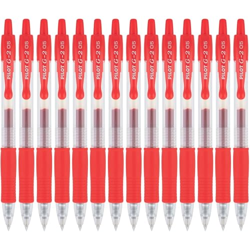Pilot, G2 Premium Gel Roller Pens, Extra Fine Point 0.5 mm, Pack of 12, Red - Image 5