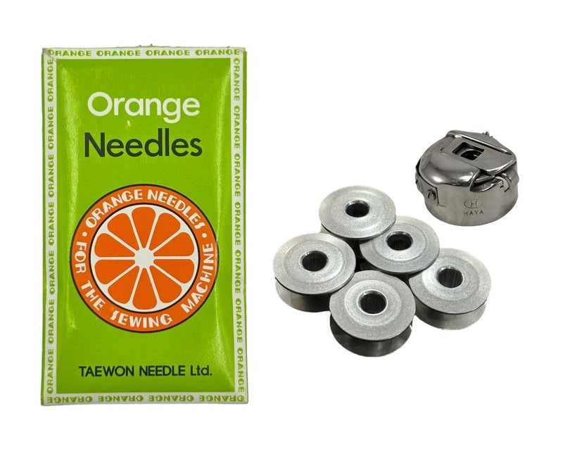 Zenith ZENITH Combo of ORANGE DB 18 10 needles Bobbin case Bobbin 5 for Industrial Sewing machines Compatible jack Juki Zoje Brother Power Direct drive Sewing machines Steel Finish ORANGE DB 18 BC BOBBIN 5 Steel and Black - Image 1