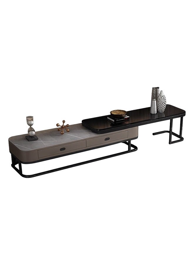 NKX Modern Living room New Walnut color Luxury TV cabinet With Four Drawers Combination light Luxury simple rock  Grey - Image 1