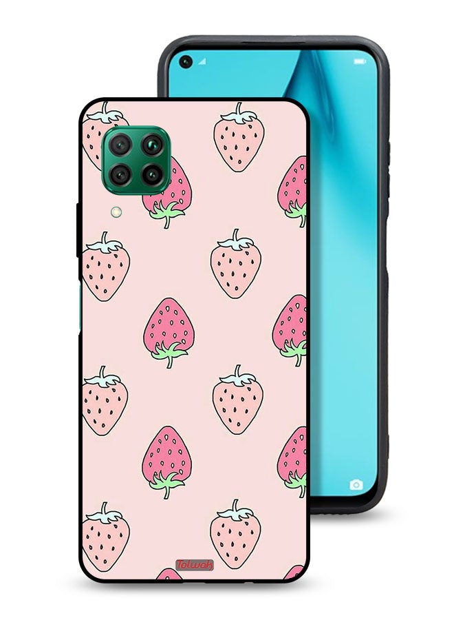 Tolwak Huawei P40 lite 4G Protective Case Cover Strawberry Icon - Image 1
