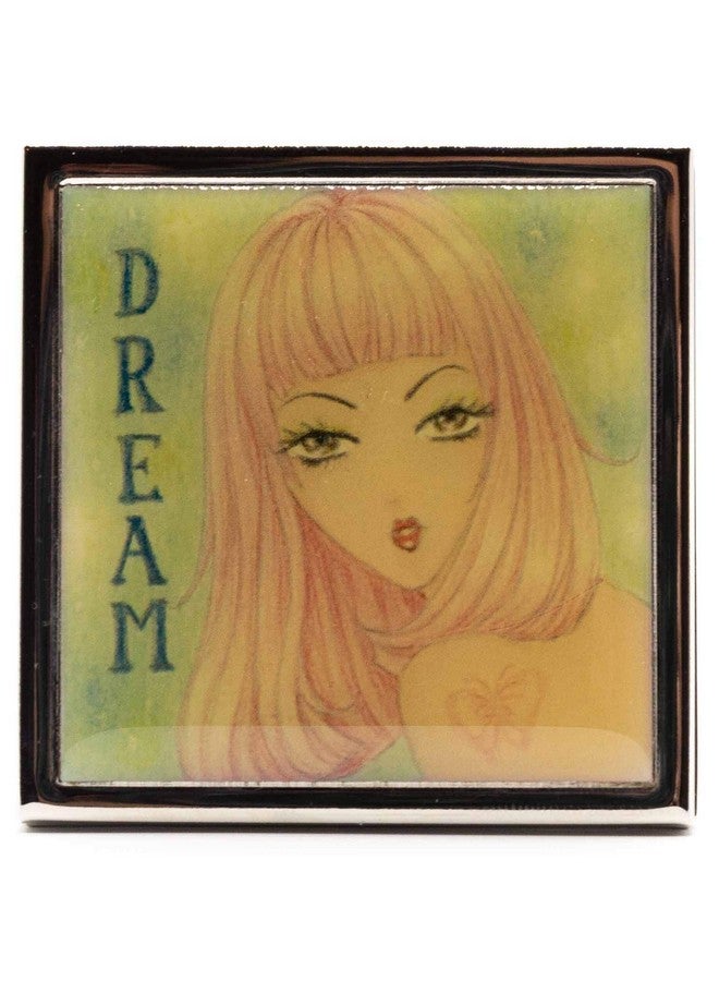 Stephanie Imports Anime Pink Hair Folding Compact Pocket Makeup Mirror Double Sided (5X Magnification + 1X Magnification) - Image 1