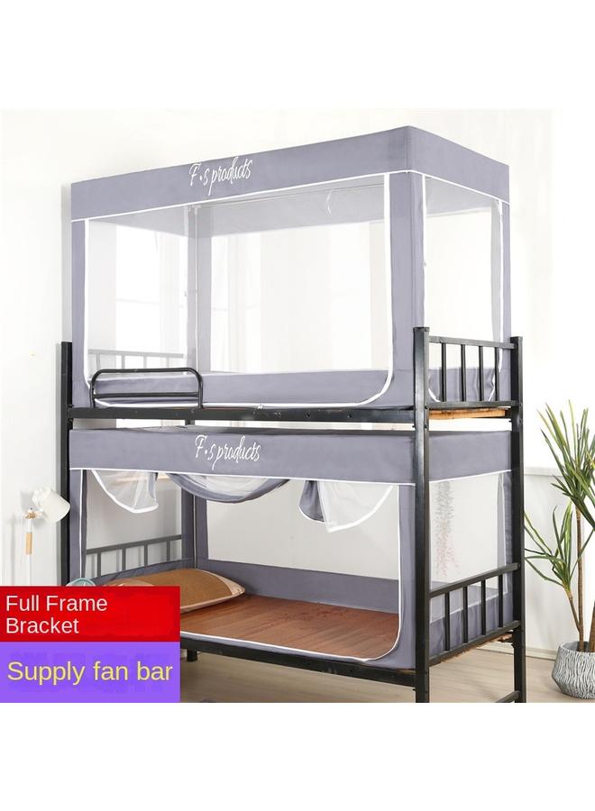 73Hours Top And Bottom Bunk Of College Student Dormitory Single Iron Frame Bed Mosquito-proof And Dust-proof Top 90cm Bracket Seat Bed Zipper Bedroom Mosquito Net - Image 3