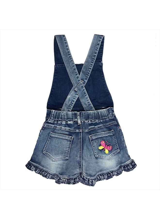 Peacolate 2-8T Girl Shorts Set 2Pc Casual Outfit Denim Overall T-Shirt(Heart,8T) - Image 4